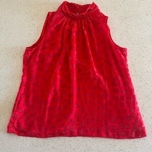 White House Black Market Vibrant Red Blouse